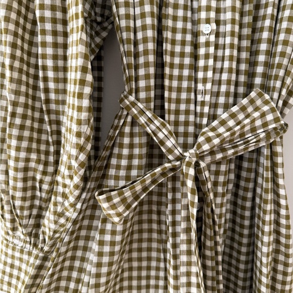 DÔEN Paris Dress in Olive Gingham - Picture 4 of 4